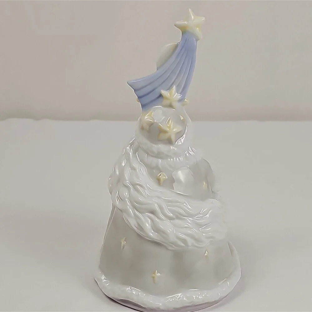 Vintage Porcelain Santa Christmas Bell Bird Star Figural Holiday Decor